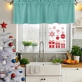 thumbnail image 5 of 2 Pack Vintage Teal Green Valances for Windows Bedroom Living Room Window Treatments, Farmhouse Retro Solid Color Linen Texture Rod Pocket Valance Drapes Short Kitchen Curtains Over Sink 54"x18", 5 of 8