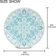 thumbnail image 4 of SKYSONIC White Turquoise Mandala Tablecloth Ornament Flower Round Tablecloths Polyester Tablecover Cloths Washable Tabletop Runner Kitchen Party Picnic Dining Home Decor 60inch, 4 of 7