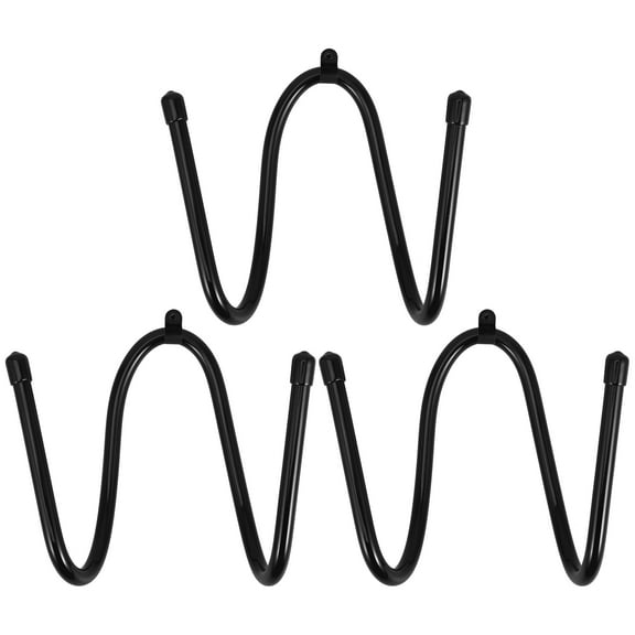 Raindrops Black PVC Iron Rolling Pin Hanger, Space-Saving Wall Mounted, and Versatile 3Pcs