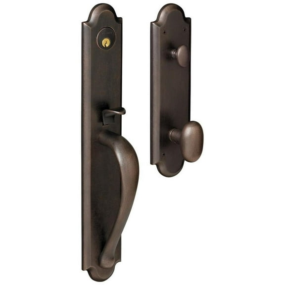 Baldwin 6402.Entr Boulder Full Escutcheon Single Cylinder Handleset - Bronze
