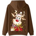 thumbnail image 3 of Sudaderas con capucha de gran tamaño para mujer, sudaderas con estampado de alces de Navidad de manga larga con bolsillo, Tops con cordón Fridja FKASFK5202, 3 of 4