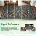 thumbnail image 4 of Bleum Cade 2'x3' Dark Boho Floral Washable Small Rug, Vintage Non Slip Stain Resistant Low Pile Welcome Mat, Indoor Entryway Doormat for Hallway, Kitchen, Bathroom, Bedroom, 4 of 10