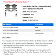 thumbnail image 2 of Front Brake Pad Set - Compatible with 2010 - 2012 HS250h 2011, 2 of 2