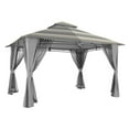 thumbnail image 1 of Garden Winds Replacement Canopy Top Cover for the Waterford Gazebo -Standard 350 -Stripe Stone, 1 of 8