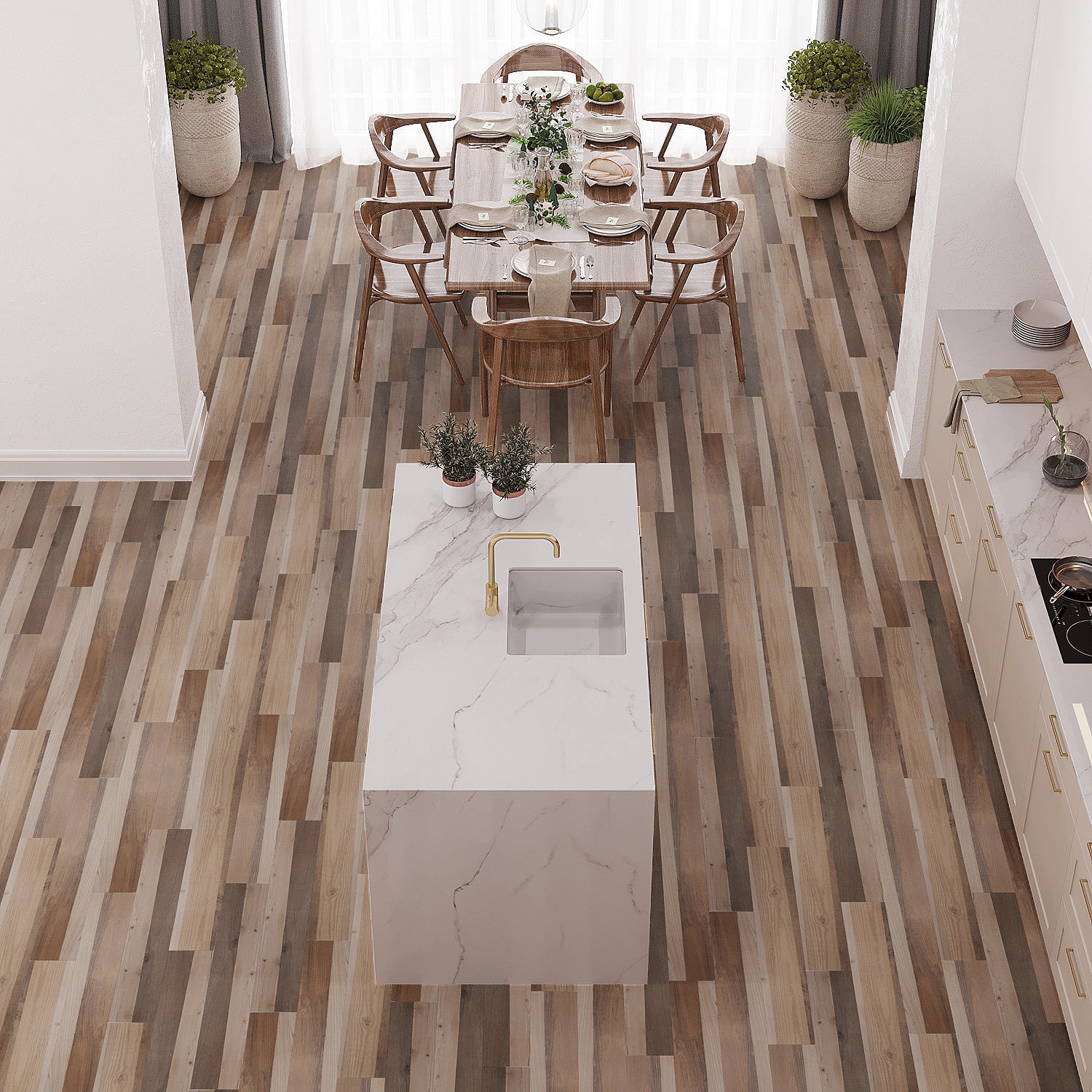 Lucida Surfaces BaseCore Barn Peel and Stick Vinyl Flooring Plank 1 Sample Pack