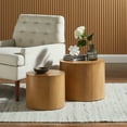 thumbnail image 2 of Modway Amani Ensemble de 2 Tables Basses Rondes Gigognes en Naturel, 2 of 10