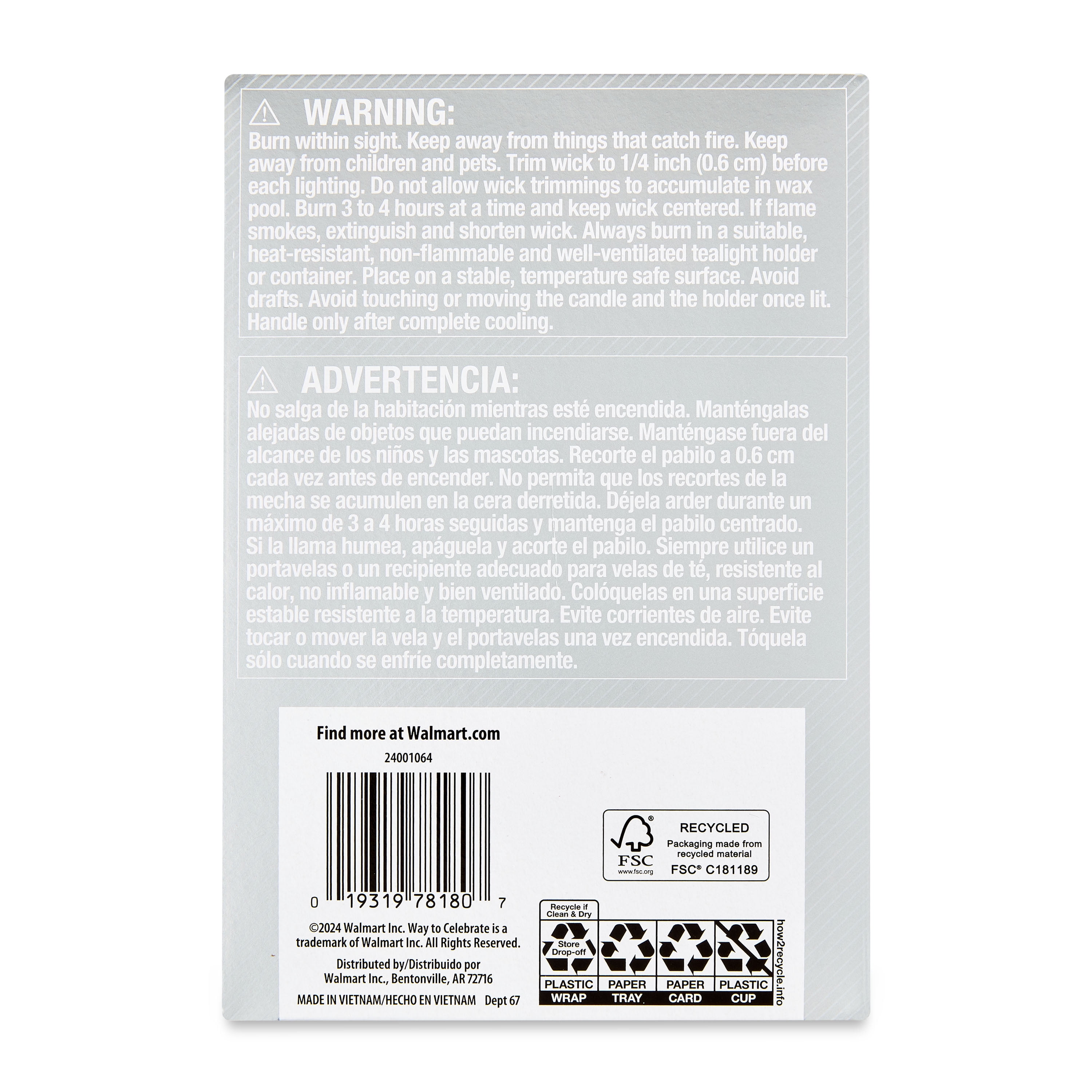Way To Celebrate Maxi Tealight Candles Unscented White 6 Count