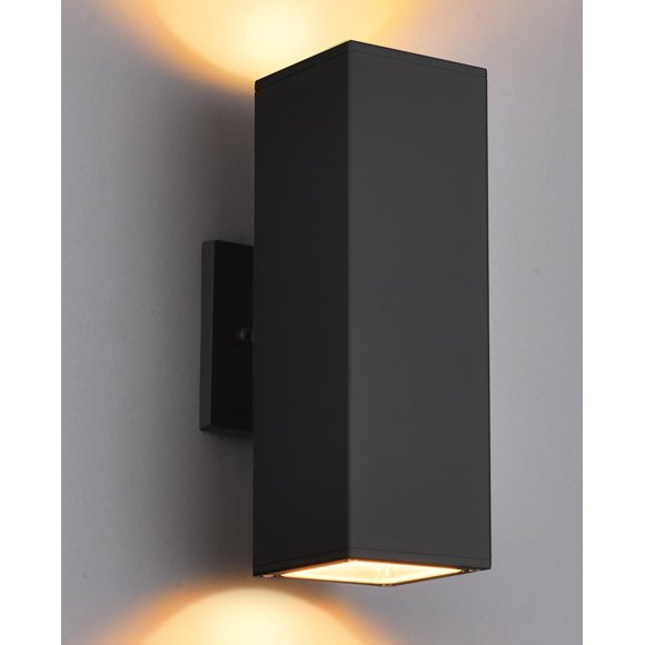 Applique Murale Extérieure, Luminaire Extérieur Étanche Montage Mural Lumières de Porche Aluminium Luminaires Extérieurs Applique Murale, Noir
