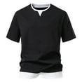 thumbnail image 4 of Bcfgryg Men's Short Sleeved T Shirt Double Layer Fashion Two Piece Short Sleeved T Shirt Style Round Neck T Shirt Pocket T-shirts Men, 4 of 5