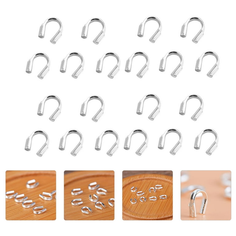 100Pcs Wire Guards Loops Cable Protector Wire Guards for Jewelry Making DIY