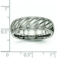 thumbnail image 6 of Chisel Titanium Brushed and Polished 7.2mm Grooved Band - Ring Size 8.5, 6 of 8