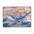 thumbnail image 2 of Area Rug Indoor 63"x48"in Non-Slip Wear Resistant Floor Mats Soft Large Carpets for Living Room Bedroom Home Decor Blue Whale Castle, 2 of 7