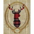 thumbnail image 2 of SD Graphics Studio 15x18 Gold Ornate Wood Framed with Double Matting Museum Art Print Titled - Holiday Tartan Deer I, 2 of 4