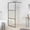 Black, variant on Walk-in Shower Wall 45.3x76.8 Inches Black Aluminum Framed Glass Partition