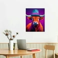 thumbnail image 3 of JRXY  Highland Cow Wall Art-Gift Ready- Wall Canvases-Colorful Canvas Wall Art for home or office-Modern Wall Decor 16x20 in, 3 of 5