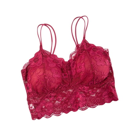 

Knosfe Bralette for Women Flowers Eyelash Wireless Bra Women s Lace Comfort Bras