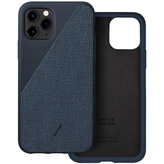 Native Union Clic Canvas Case - Crafted with Premium Woven Fabric Cover Slim and Lightwieght with Form-Fitting Protection - Compatible with iPhone 11 Pro (Indigo)