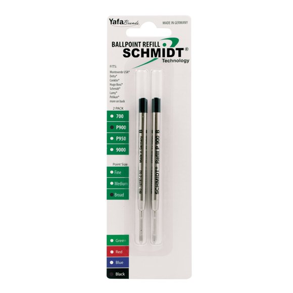 Recambio de bolígrafo SCHMIDT P900 punta gruesa negro, 2 unidades