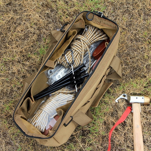 FONDOTIN Outdoor Tent Peg Storage Rack Stainless Steel Pendant Practical Camping Supply Holder