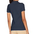 thumbnail image 2 of Lacoste Womens Knit Top Navy Classic Fit Pique Polo Shirt, 2 of 3