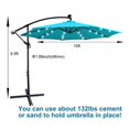 thumbnail image 6 of Glavbiku 10ft Large Waterproof Offset Cantilever Umbrella with LED Solar Lights for Garden,Turquoise, 6 of 10