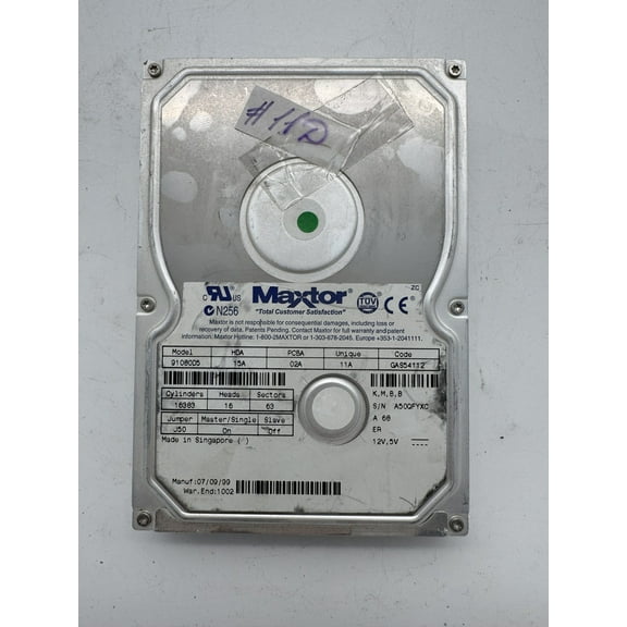 Hdd 10.8gb, maxtor 91080d5 15a, 02a, 11a, gas54112