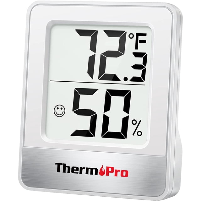 ThermoPro TP49W Hygrometer Indoor Thermometer with Large Digital View Humidity Meter with Temperature and Humidity Sensor Aquarium thermometer for Humidity Monitor for Greenhouse Cellar Garage
