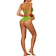 thumbnail image 3 of Conjuntos de bikini de 2 piezas para mujer, con nudo cruzado y tirantes ajustables, traje de baño de color verde fluorescente medio., 3 of 5