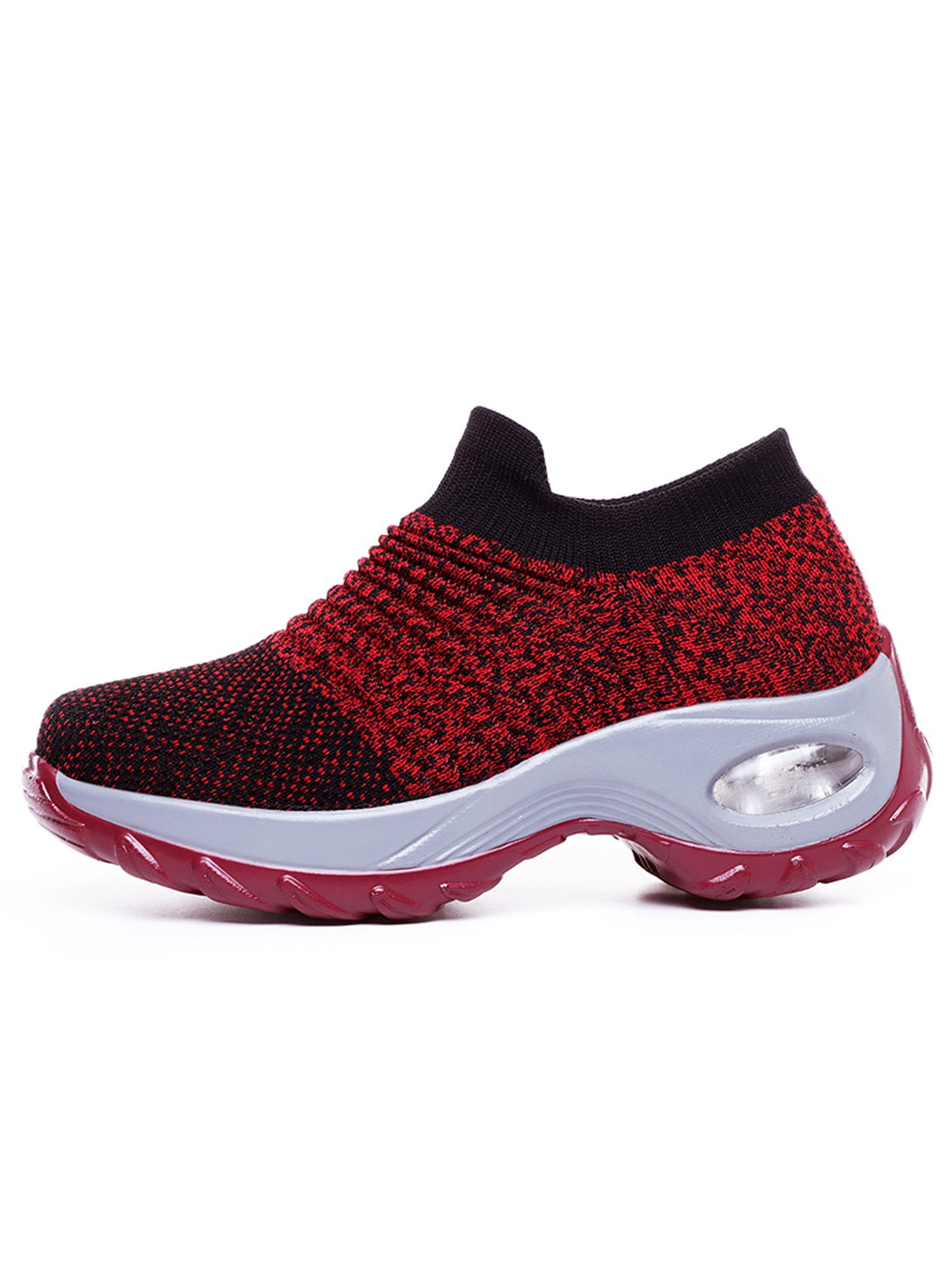 Women's Air Cushion Slip-On Shoes Sport Running Mesh Breathable Walking Sneakers
