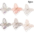 thumbnail image 2 of Pinces à Cheveux Papillon 6 Pcs Fausse Perle Pinces à Mâchoires Barrettes Attrape-Cheveux, 2 of 10