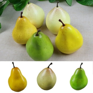 Artificial Bartlett Pear, Box of 12 Fake Pears 5 Color Choices Life-sized  Pears