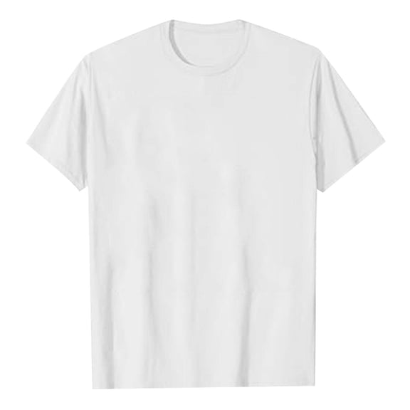 Krdevn Men's Casual Soft and Comfortable Cotton T Shirt with Round Neck and Short Sleeves,M