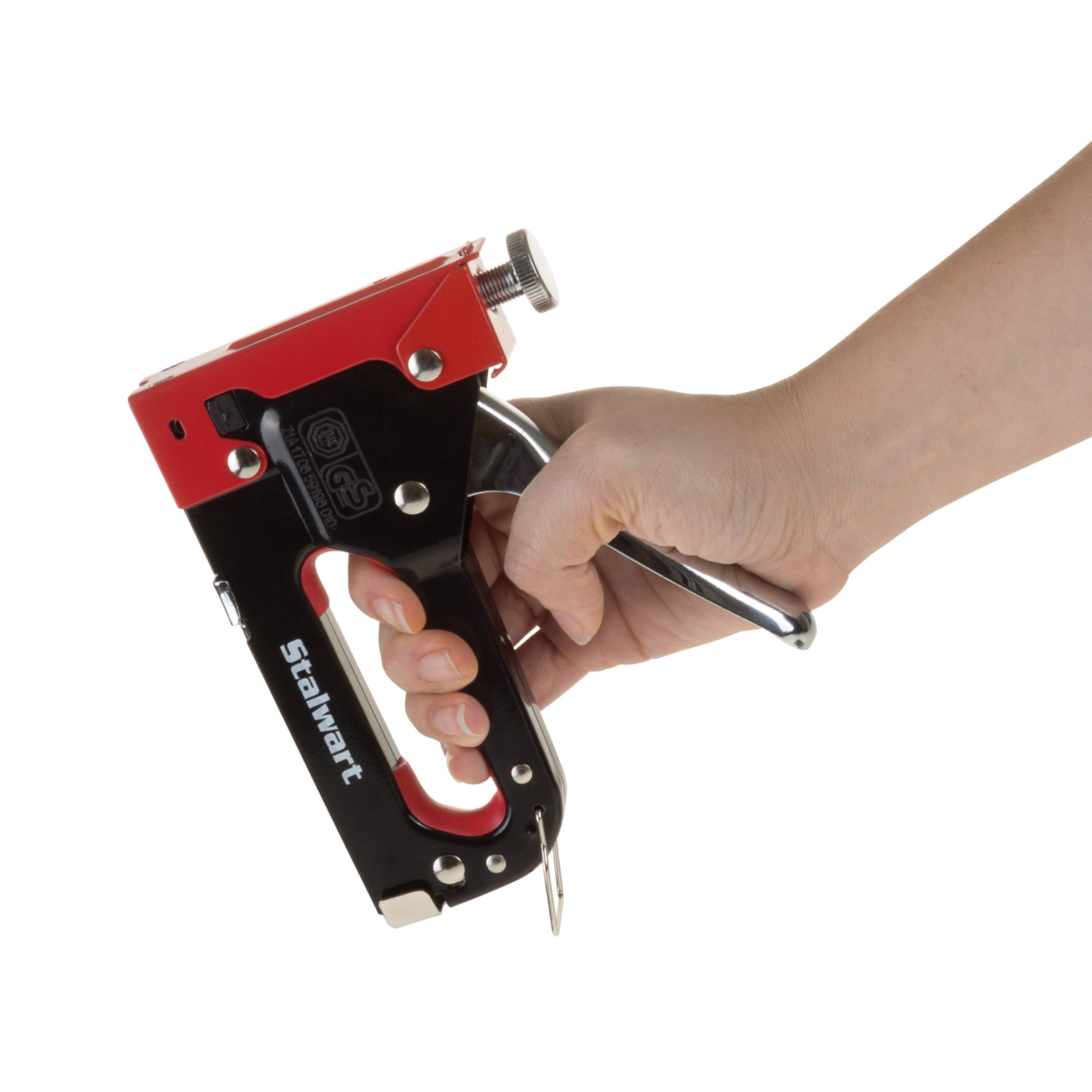 Stalwart Heavy Duty Staple Gun Kit with 600 Staples and Carrying Case