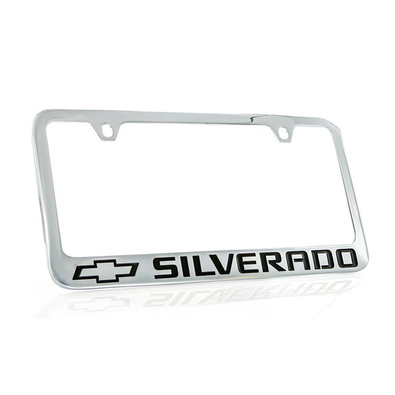 Chevrolet Silverado Chrome Plated Metal License Plate Frame Holder