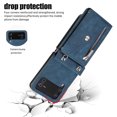 thumbnail image 6 of Jiahe Cover for Samsung Galaxy Z Flip 3, Wallet Case Crossbaody, with RFID Blocking Shockproof Zipper Purse with Card Slots Holder Adjustable Detachable Shoulder Strap Lanyard Case Cover, blue, 6 of 7
