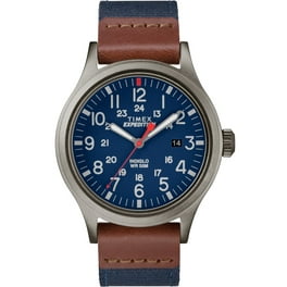 Expedition Scout 36 Brown/Titanium/Blue Watch, Leather Strap