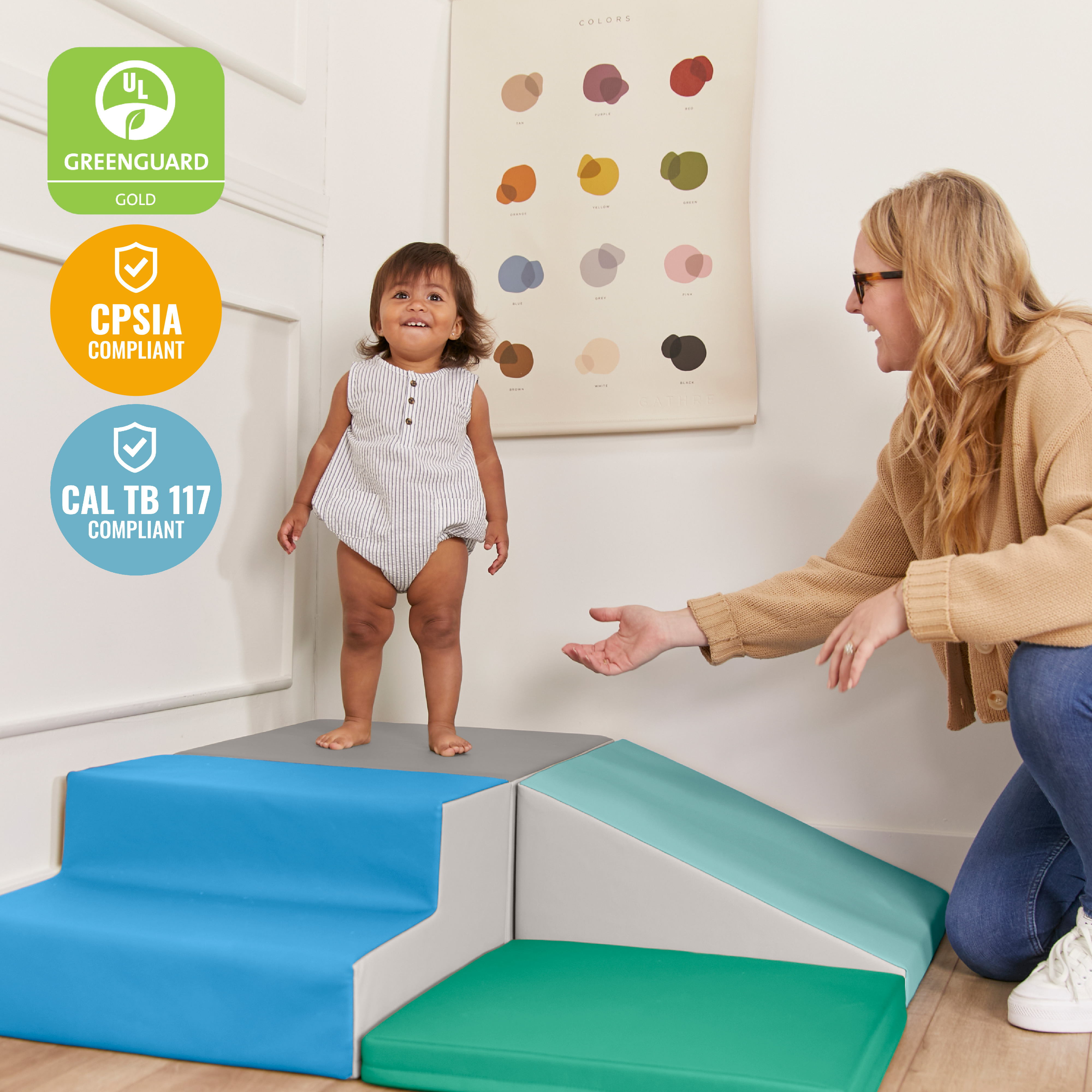 ECR4Kids SoftZone Little Me Corner Climber, Toddler Playset, Contemporary, 4-Piece - image 5 of 12