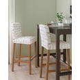 thumbnail image 2 of White Wooden Plank Bar Stool Covers Set of 2, Country Vintage Farmhouse Wood Grain Stretch Washable Bar Chair Covers with Backs, Removable Pub Counter Height Chair Cover for Kitchen Dining Room Cafe, 2 of 7