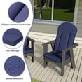thumbnail image 4 of Pellebant High-Back Adirondack Chair Cushions Set of 2, 50"x20"x2.5", Outdoor/Indoor Patio Cushions with Ties, Water-Resistant, Fade-Resistant, Comfortable Foam Padding (Navy Blue), 4 of 7