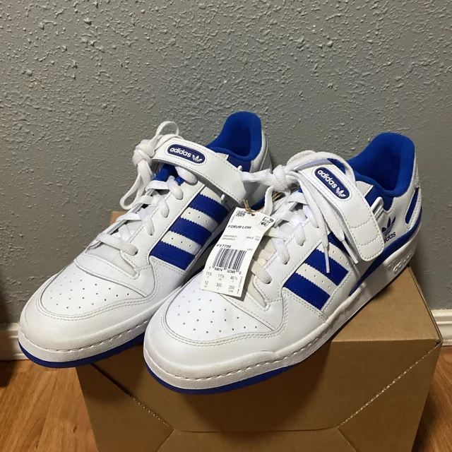 Ad-id-as Originals Forum Low Top Blue White Sneakers Men's Size 12 FY7756 ??