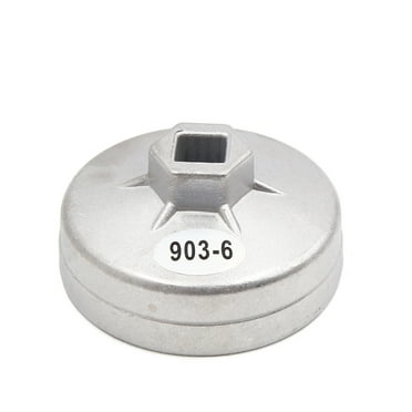 Silver Tone Oil Filter Wrench Cap Housing 14 Flutes 4 Slots 64.5mm For Toyota