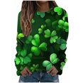 thumbnail image 2 of REORIAFEE Long Sleeve Ladies Blouses and Tops St Paddy's Day Leaves Graphic Tops Crewneck Loose Shirts Party Fashion Blouse Multicolor XXL, 2 of 5