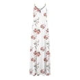 thumbnail image 4 of CEHVOM Robes d'Été pour Femmes Décontractées Boho Imprimées à Bretelles Anneau Plage Longue Robe Maxi avec Poches, 4 of 5