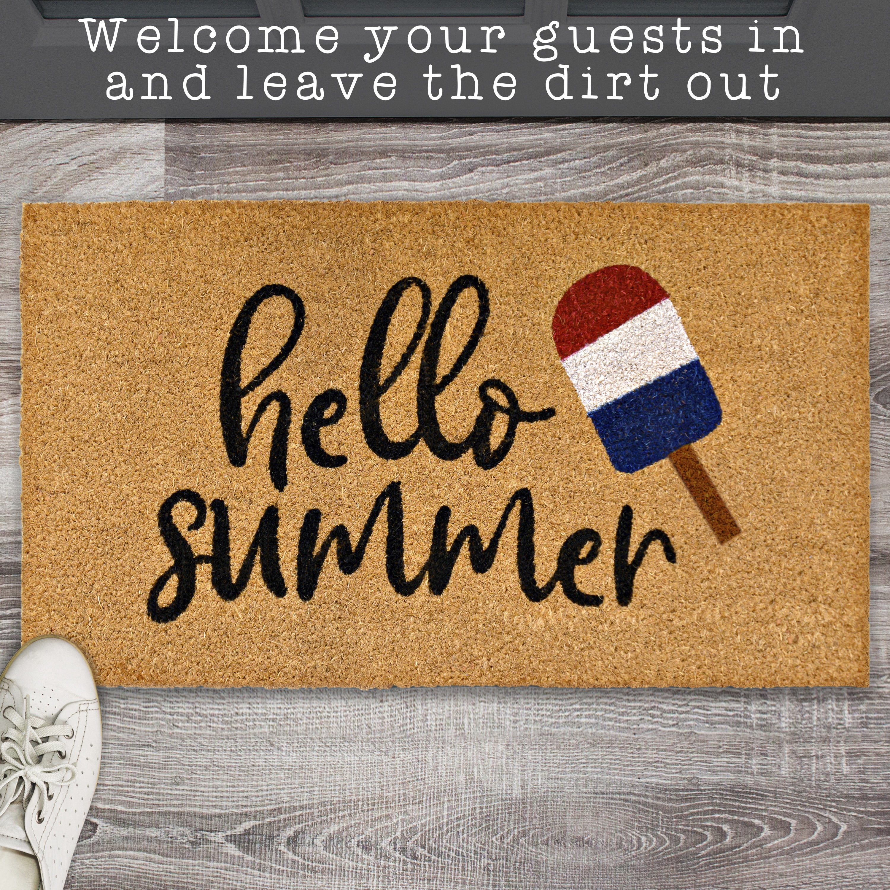 MAINEVENT Hello Summer Doormat 30x17 Inch, Summer Outdoor Welcome Mat for Outside