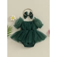 thumbnail image 5 of Musuos Baby Girls Summer Casual Romper Dress 6 12 18 24M Short Sleeve Bow Tulle Romper with Headband, 5 of 10