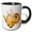 Black/White, variant on 3drose, Cute Orange and White Stegosaurus Dinosaur Illustration, 11oz Two-tone Red Mug