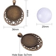 thumbnail image 3 of 1 Set 18pcs Flat Round Star Pendant Trays Bezel 20pcs Transparent Glass Cabochon Dome Tiles Clear Cameo Total 18 Sets for oto Pendant Craft Jewelry Making, 3 of 8