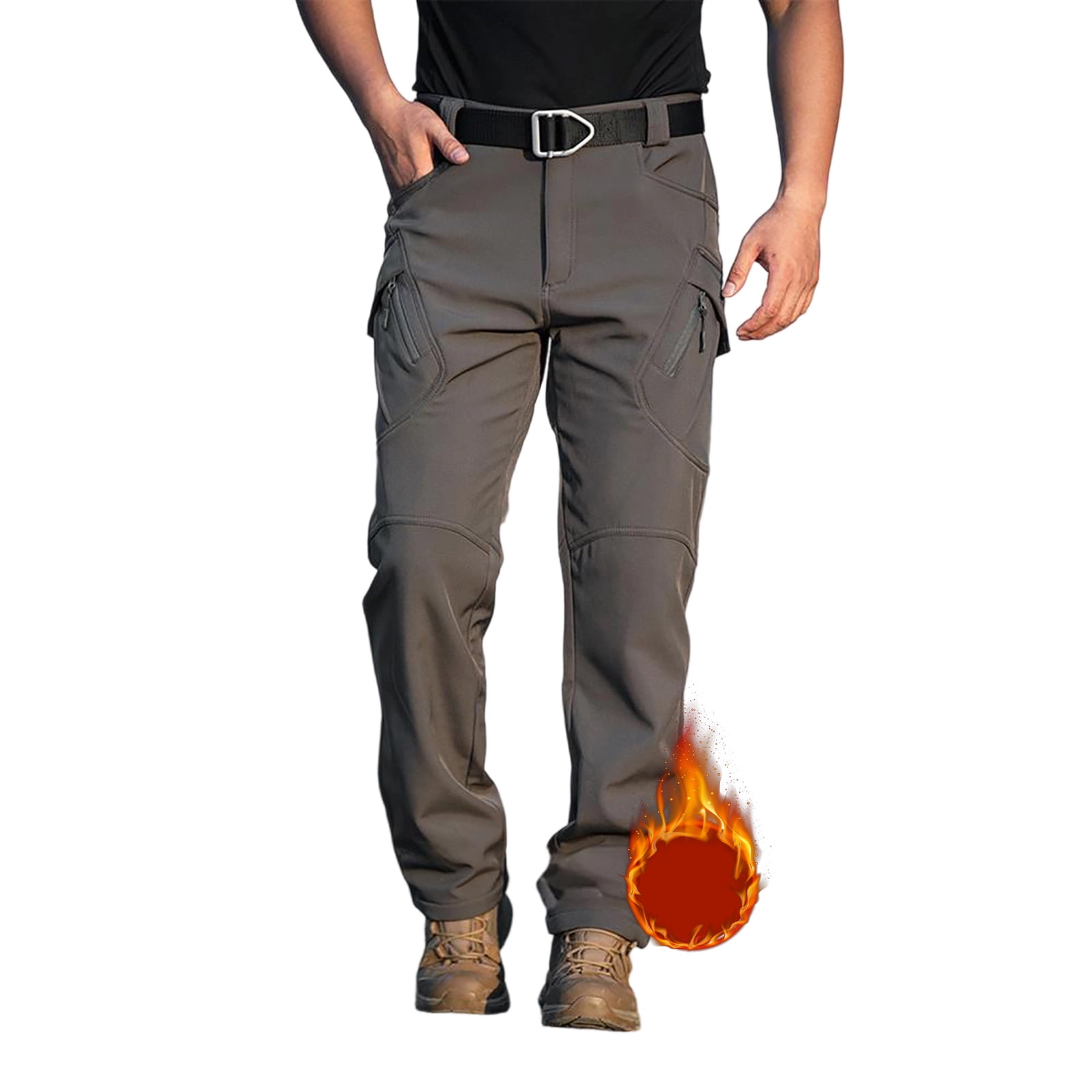 Cargo Pants for Men - Waterproof Winter Warm Fleece Lined Tactical