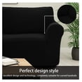 thumbnail image 4 of Drevy 3-Piece Slipcover Set - Polyester Spandex Couch Covers, Furniture Cover for Sofa/Loveseat/Couch Arm Chair, Premium Brushed Sofa Covers for 3 Cushion Couch, Black, 4 of 7