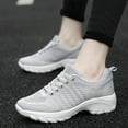 thumbnail image 2 of Jkety Womens Sneaker Lightweight Walking Shoes Comfortable Lace Up Casual Shoes Gym Mesh Running Shoes for Women Grey,7.5, 2 of 8